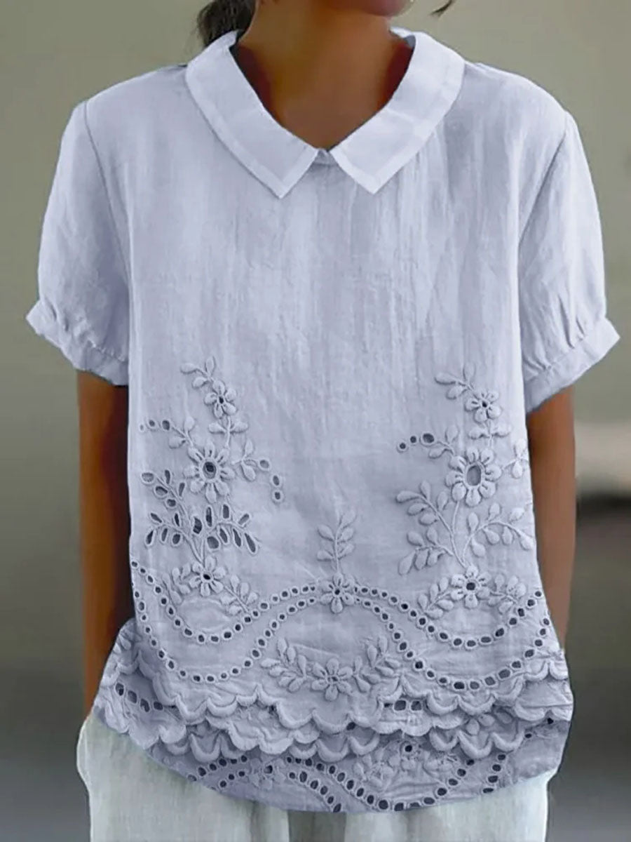 LILY | CAMICIA RICAMATA A FIORI