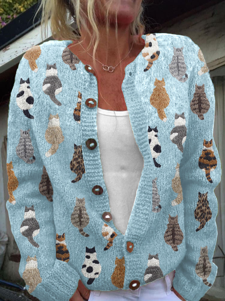 CHARLOTTE | CARDIGAN CON STAMPA GATTO