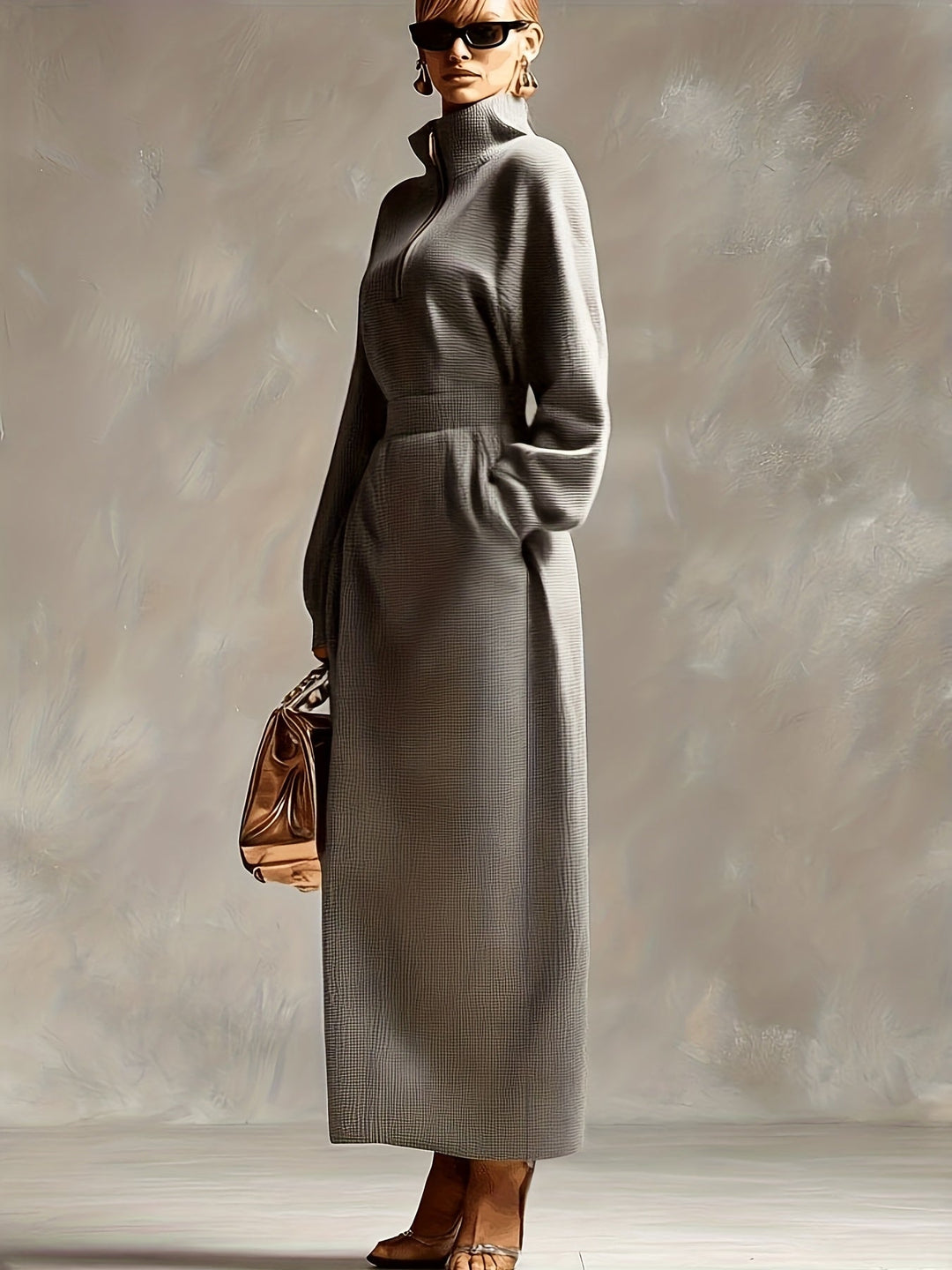 STELLA | ABITO MAXI ELEGANTE CON COLLO ALTO