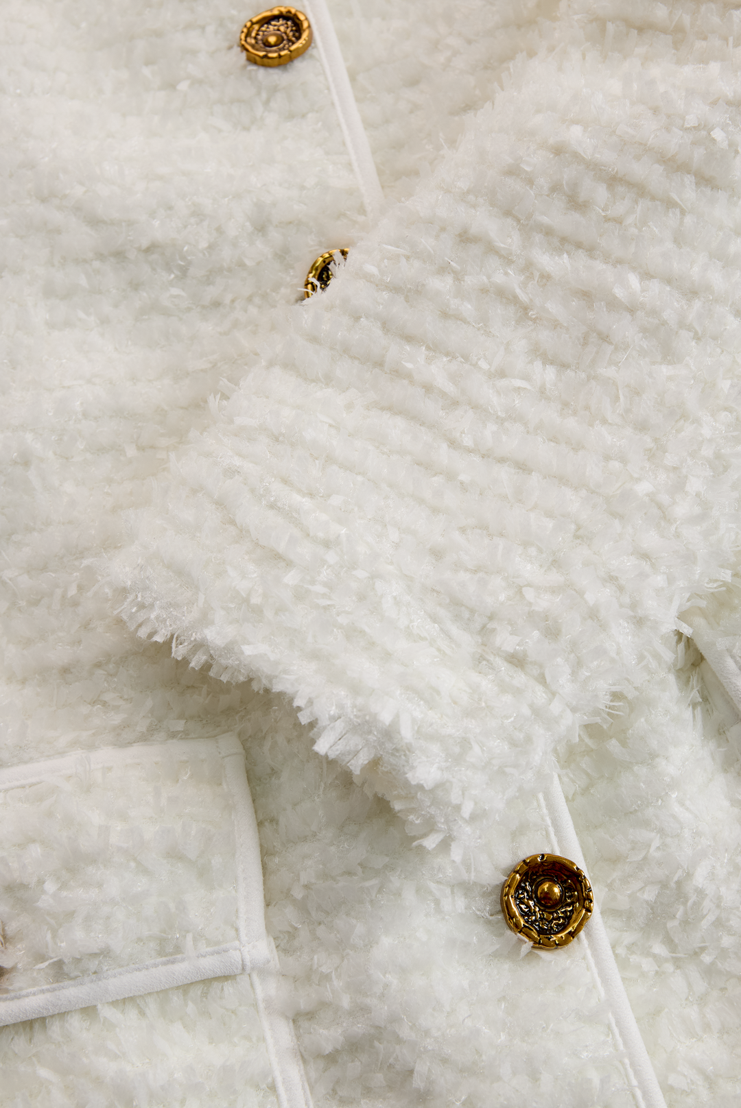 Antigone | Abito midi in tweed avorio