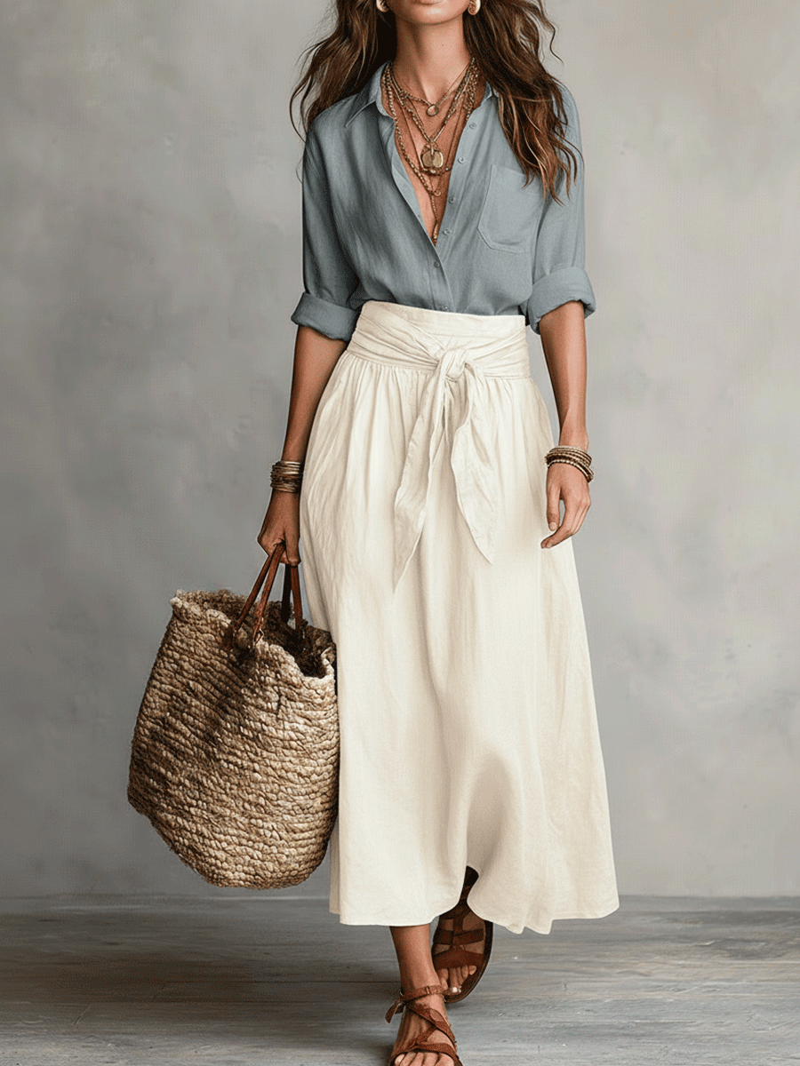 Set boho | Blusa e gonna midi