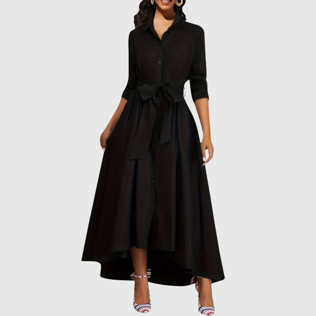 Livienne | Abito Maxi Elegante con Bottoni Frontali