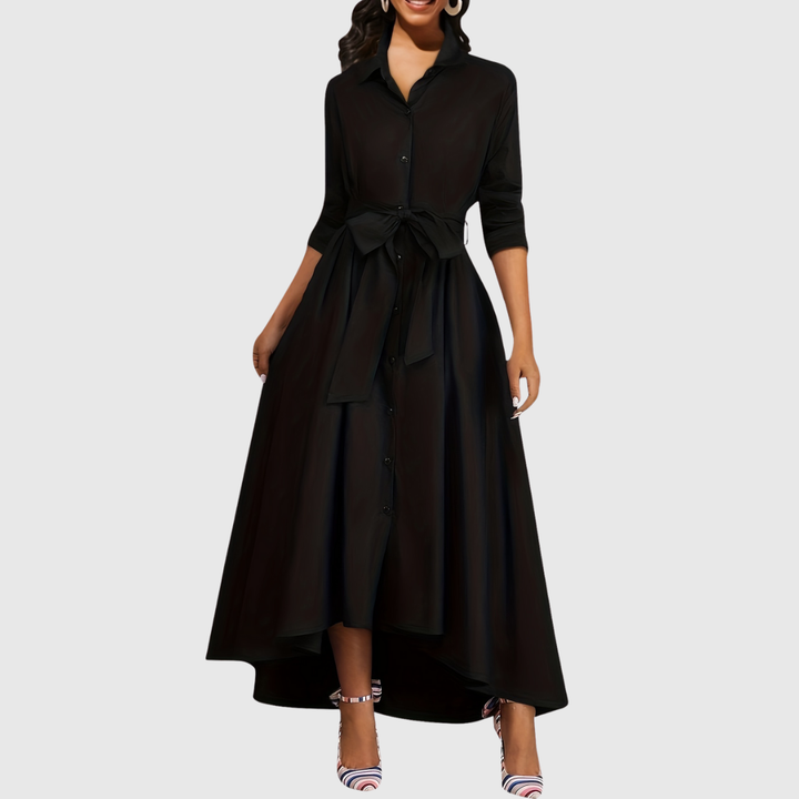 Livienne | Abito Maxi Elegante con Bottoni Frontali