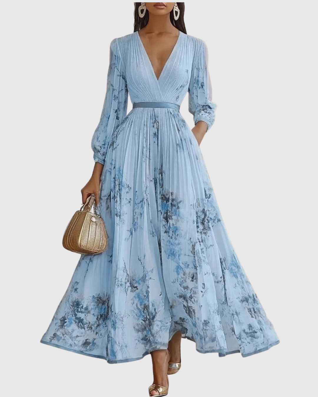 ROWELLA | ABITO MAXI PLISSETTATO