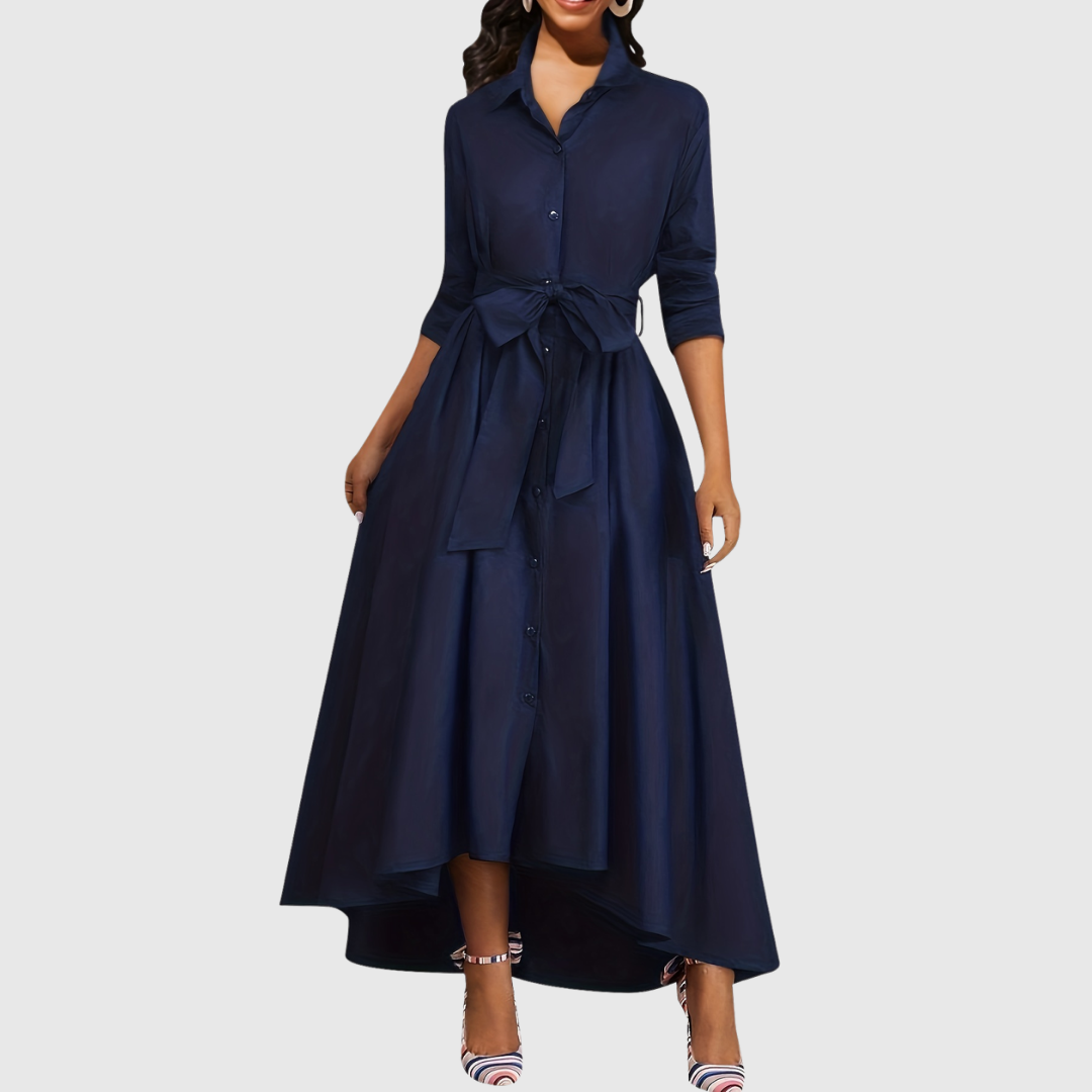 Livienne | Abito Maxi Elegante con Bottoni Frontali