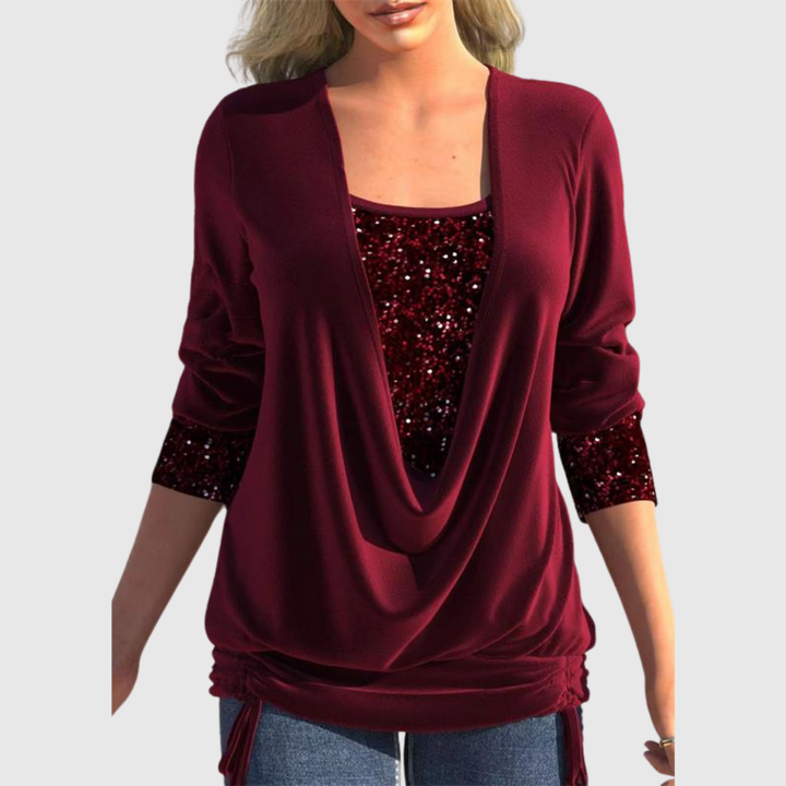 Odeline | Blusa con Paillettes a Strati