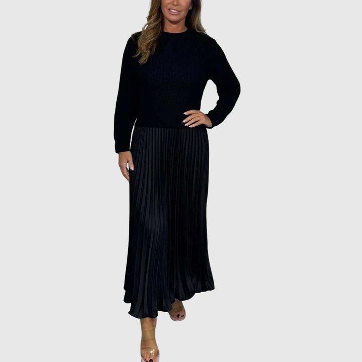 ALARICE | ABITO MAXI CON MAGLIA E GONNA PLISSETTATA