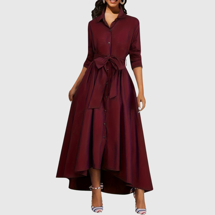 Livienne | Abito Maxi Elegante con Bottoni Frontali
