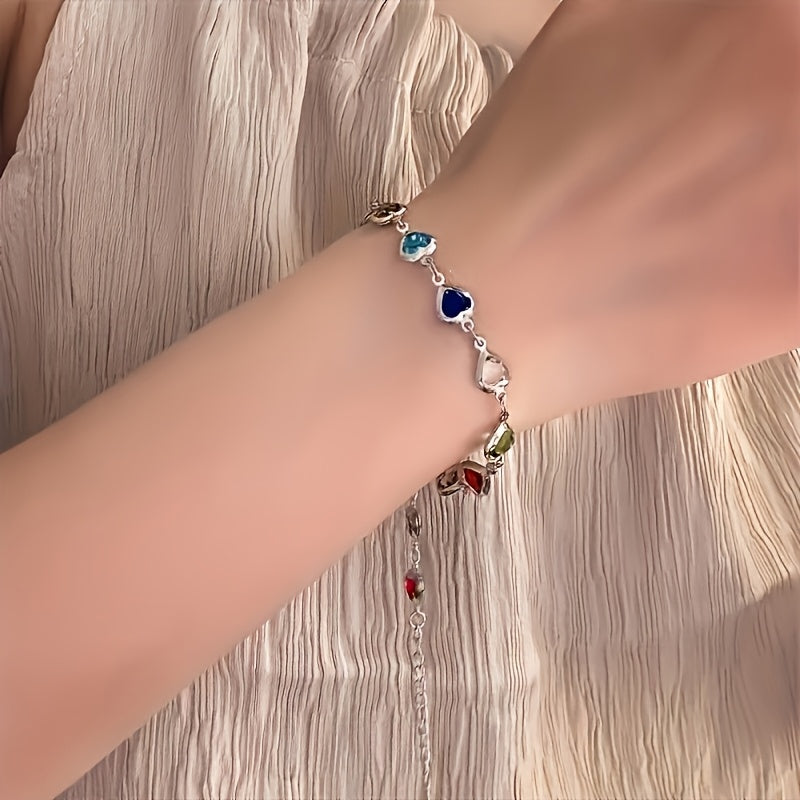 Bracciale con cuori colorati