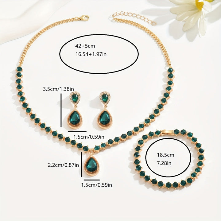 Set di Gioielli Geometrico con Cristalli