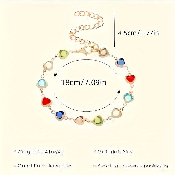 Bracciale con cuori colorati