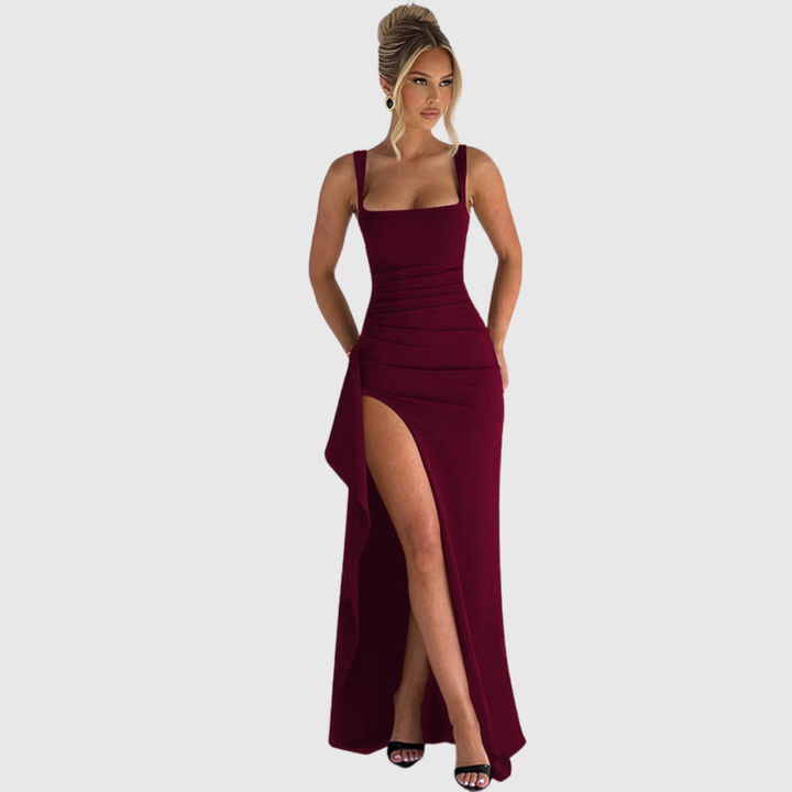 CELL | ABITO MAXI ELEGANTE IN RASO CON SCHIENA SCOPERTA
