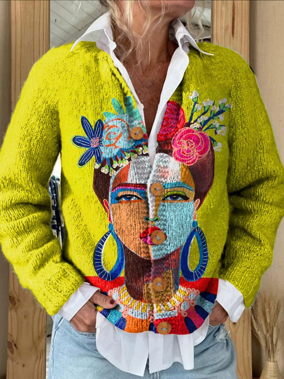 ONA | CARDIGAN CON STAMPA ARTISTICA