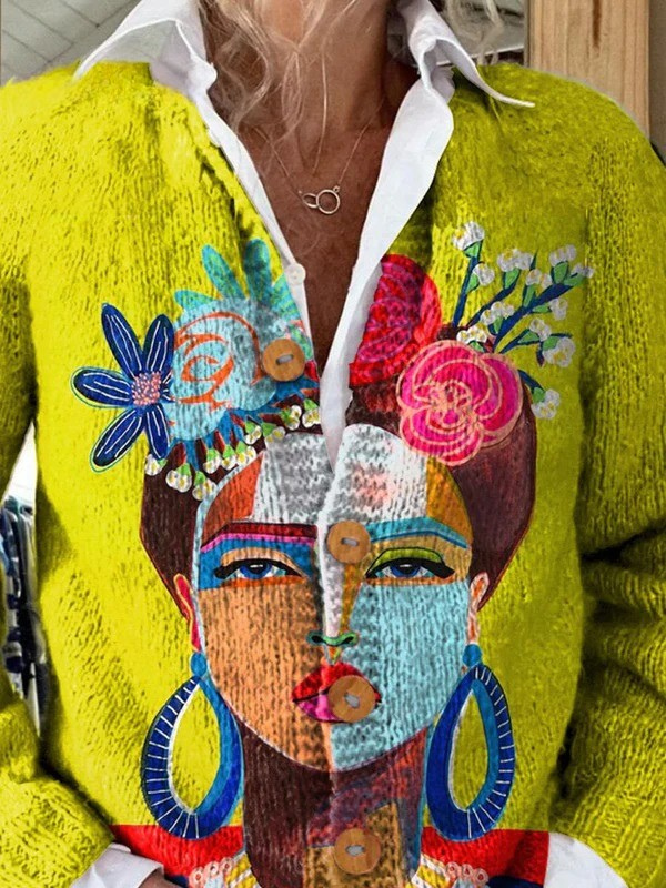 ONA | CARDIGAN CON STAMPA ARTISTICA