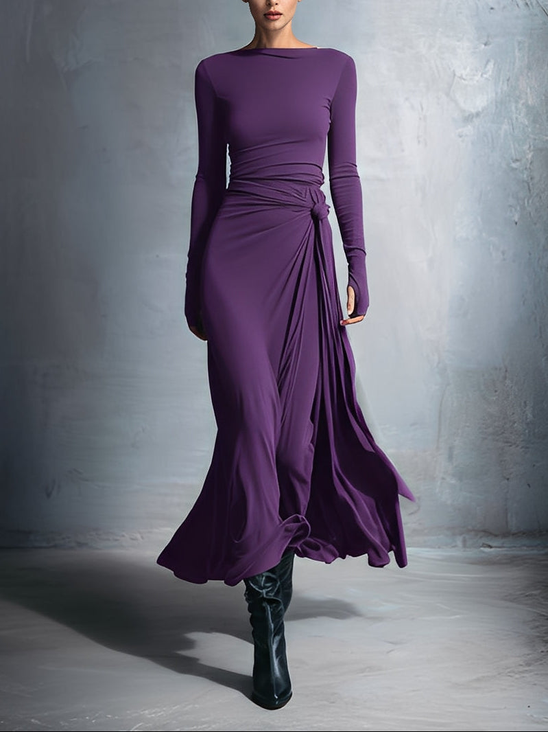 YASMINA | ABITO MAXI CON ALLACCIATURA LATERALE