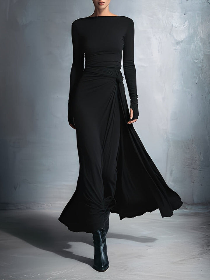 YASMINA | ABITO MAXI CON ALLACCIATURA LATERALE