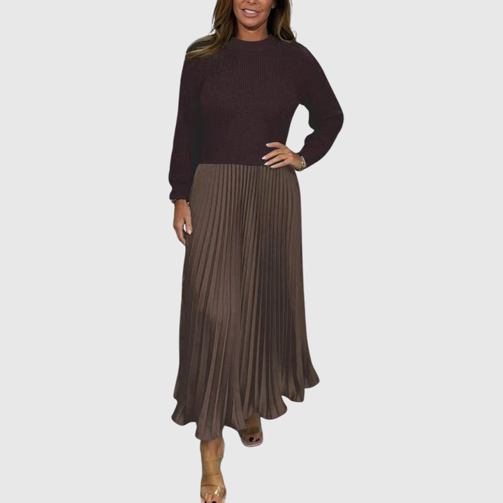ALARICE | ABITO MAXI CON MAGLIA E GONNA PLISSETTATA