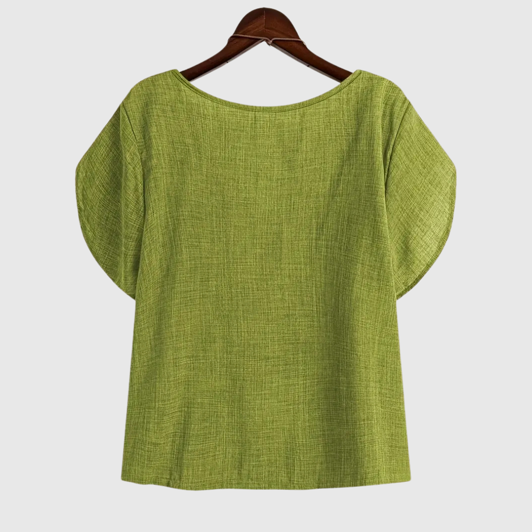 MARCELLINE | BLUSA CON SCOLLO ASIMMETRICO