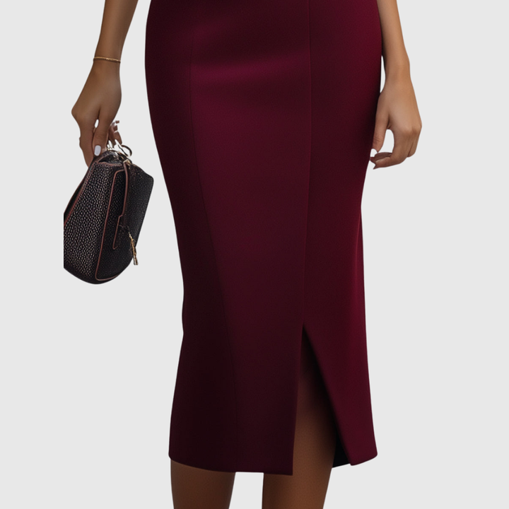 RUBY | ABITO MIDI SENZA MANICHE BORGOGNA