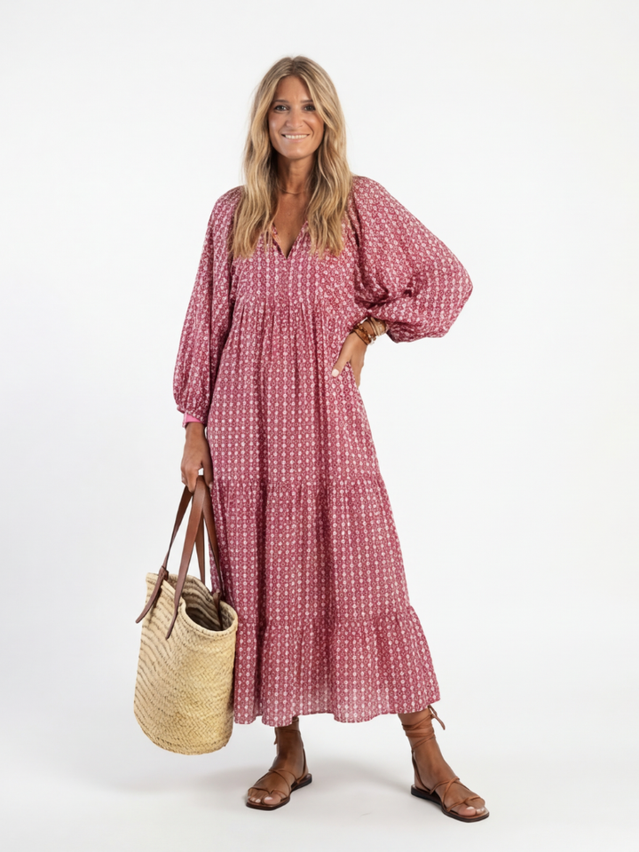 Arlette | Abito Midi con Stampa Geometrica