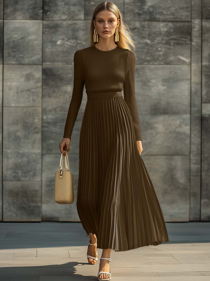 CHARLOTTE | ABITO IN MAGLIA E RASO PLISSETTATO