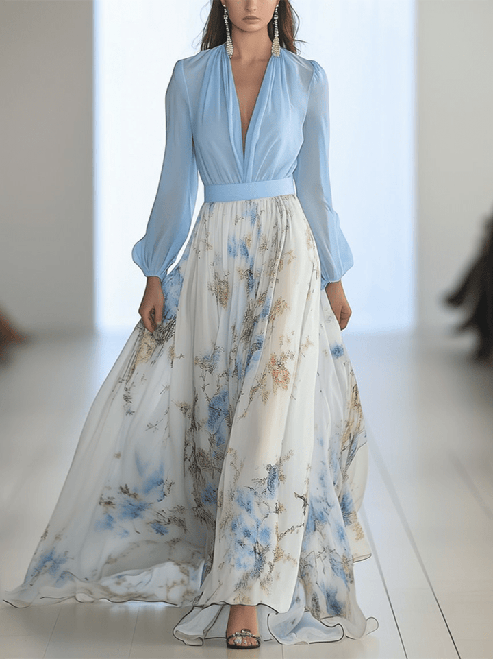 SARAH | ABITO MAXI FLOREALE ELEGANTE