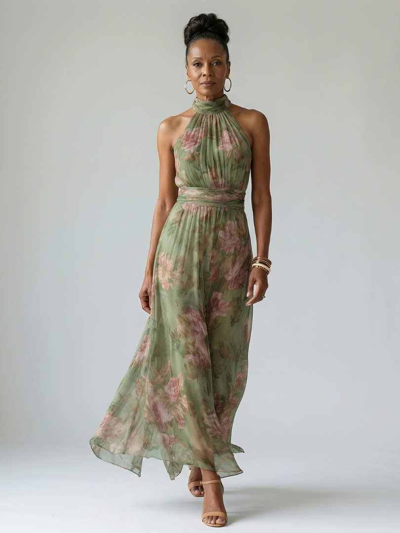 Naomi | Abito Maxi con Scollo all’Americana
