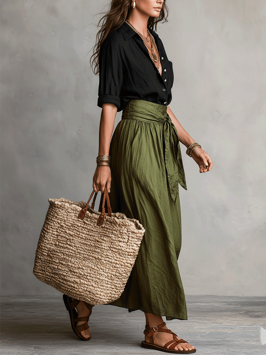 Set boho | Blusa e gonna midi