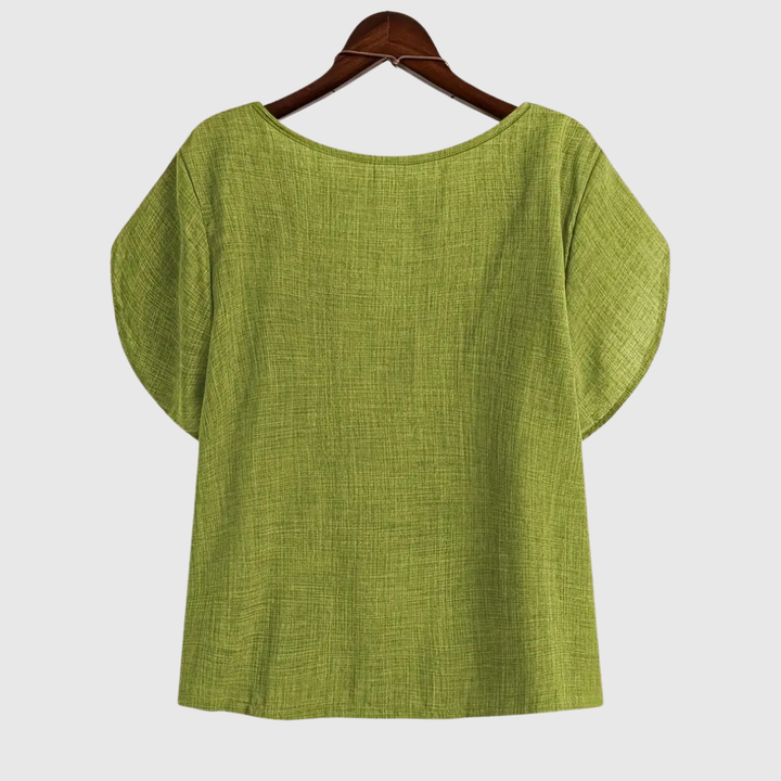 MARCELLINE | BLUSA CON SCOLLO ASIMMETRICO