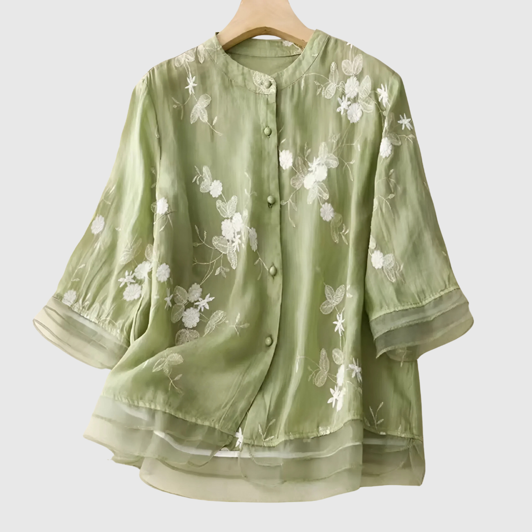 MIREILLE | TOP CON RICAMO FLOREALE