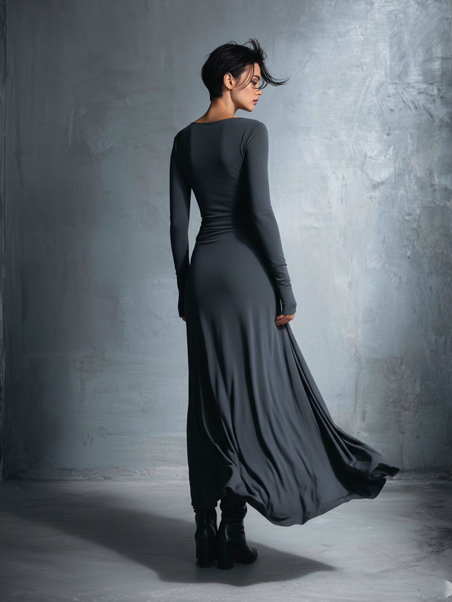 YASMINA | ABITO MAXI CON ALLACCIATURA LATERALE