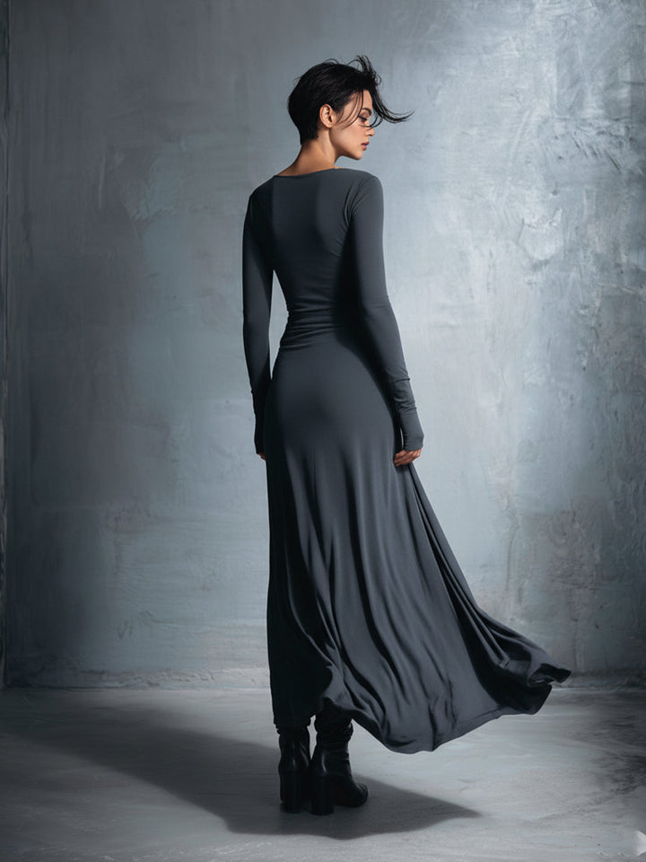 YASMINA | ABITO MAXI CON ALLACCIATURA LATERALE