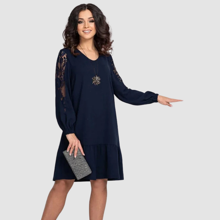 LOWRI QUINN | ABITO MIDI CON MANICHE IN PIZZO