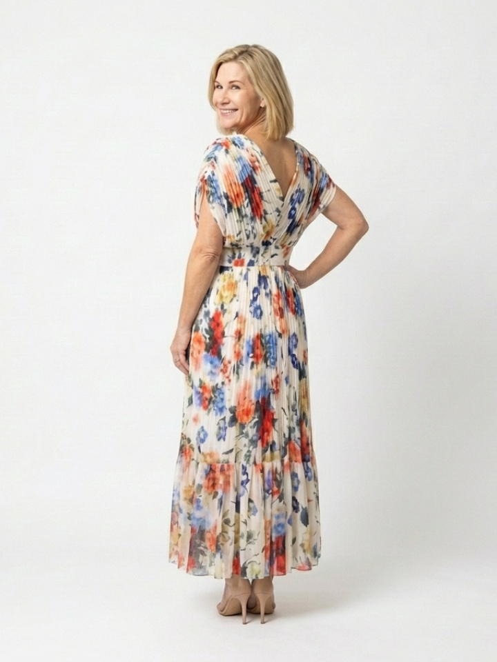 Savannah | Abito Midi Floreale Plissettato