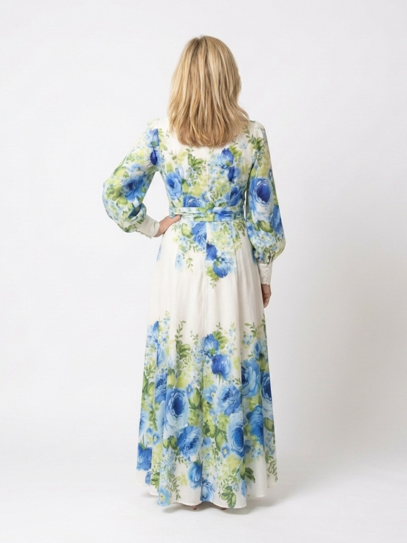 Harper | Abito Maxi Floreale a Maniche Lunghe