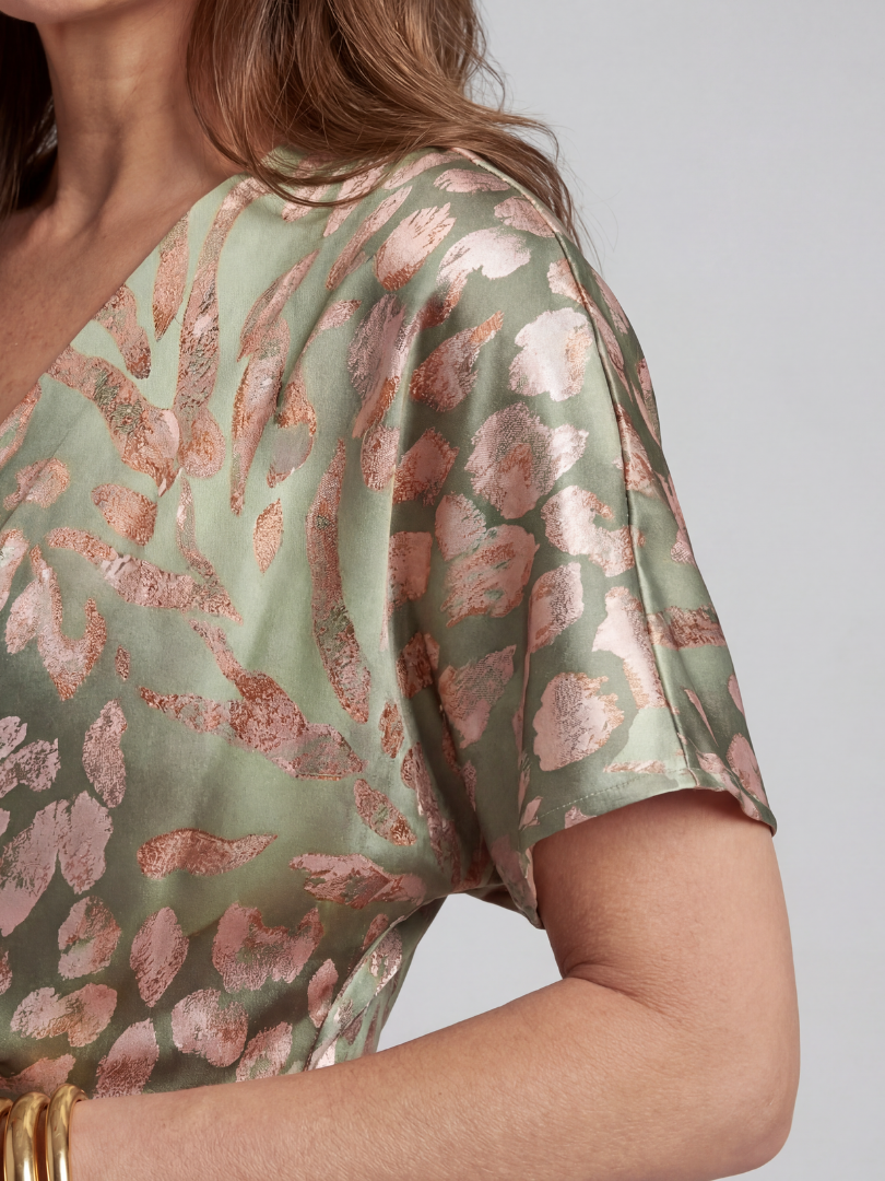 Coralie | Abito Midi con Stampa Astratta