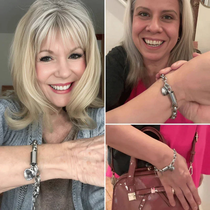 Bracciale dorato a maglie grandi con cuore