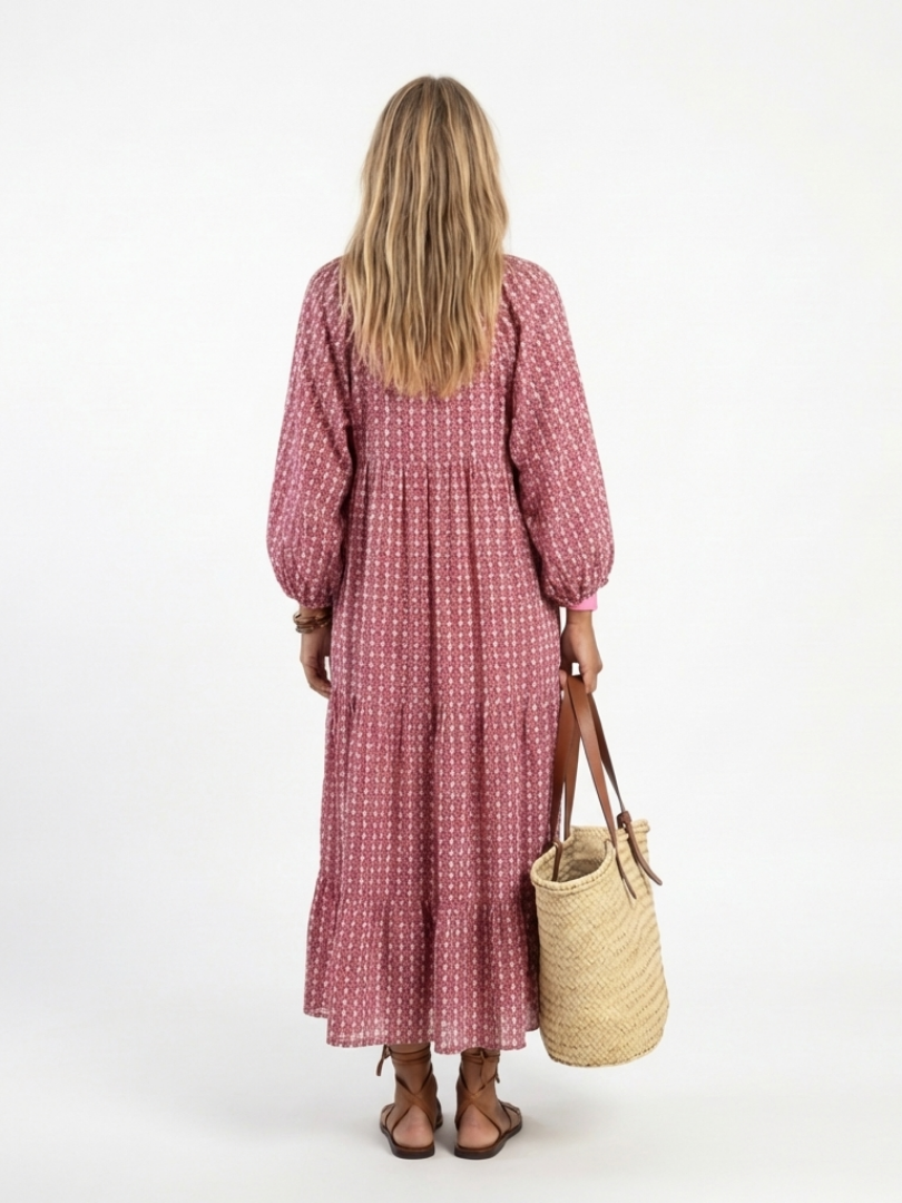 Arlette | Abito Midi con Stampa Geometrica