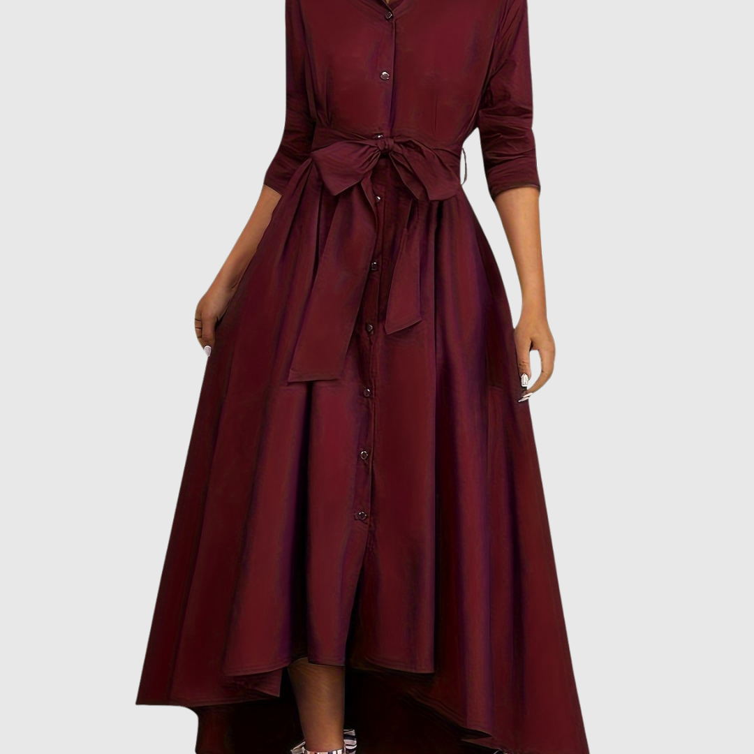 Livienne | Abito Maxi Elegante con Bottoni Frontali