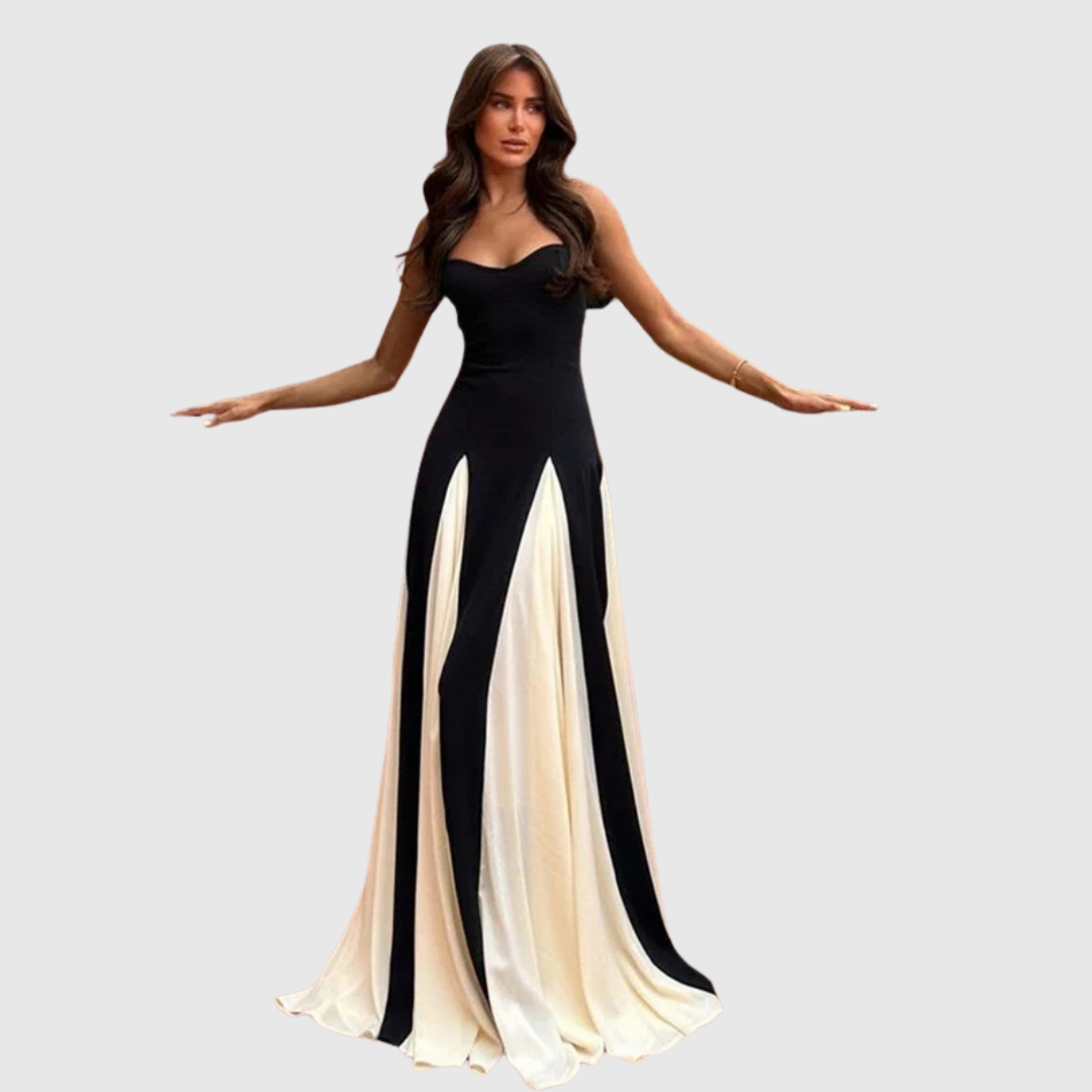 ALWEN | ABITO MAXI ELEGANTE BICOLORE