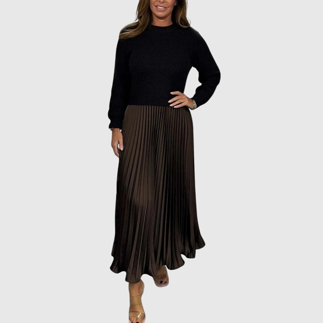ALARICE | ABITO MAXI CON MAGLIA E GONNA PLISSETTATA