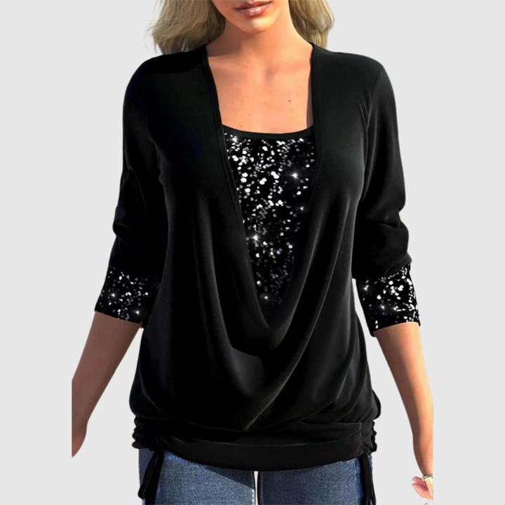 Odeline | Blusa con Paillettes a Strati