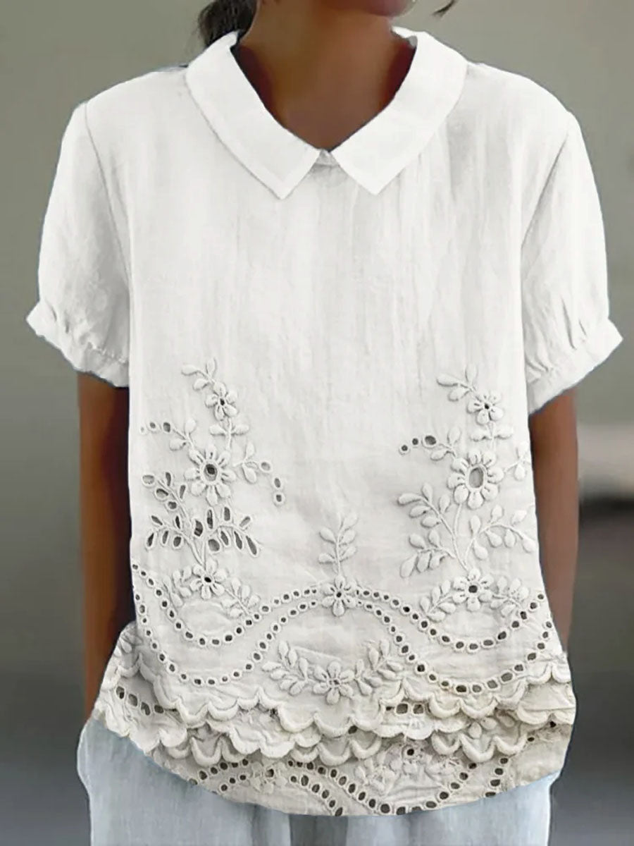 LILY | CAMICIA RICAMATA A FIORI
