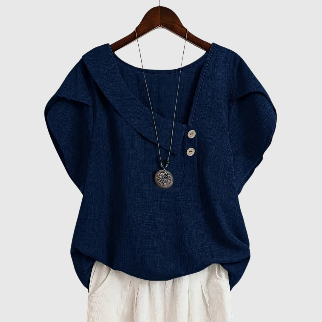 MARCELLINE | BLUSA CON SCOLLO ASIMMETRICO