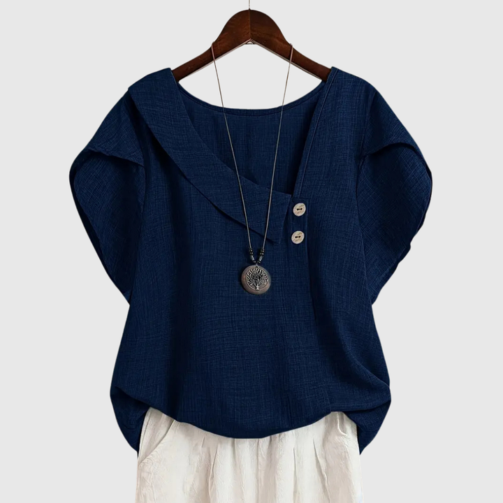 MARCELLINE | BLUSA CON SCOLLO ASIMMETRICO