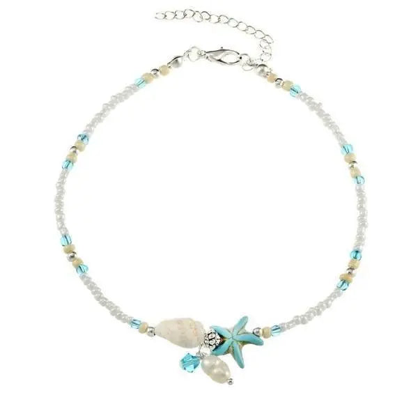 Bracciale con stella marina e pietre naturali