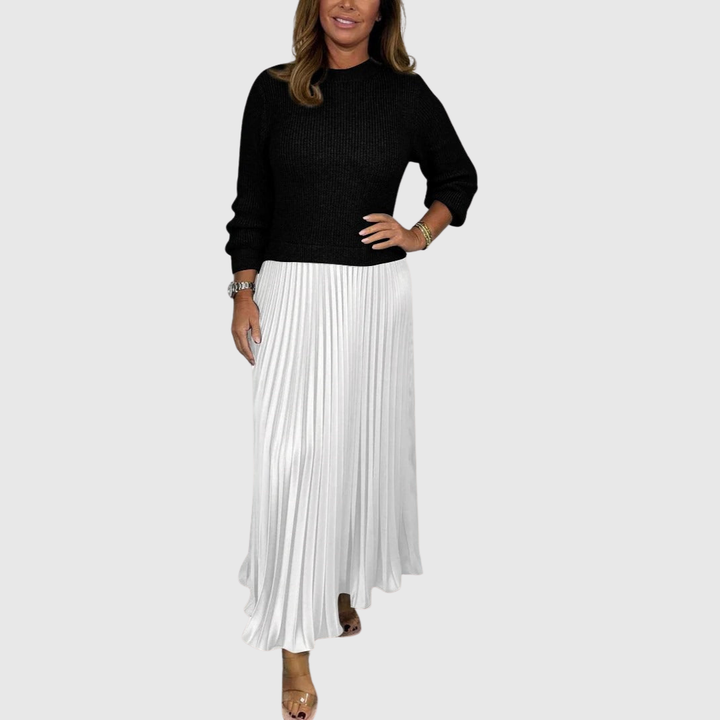 ALARICE | ABITO MAXI CON MAGLIA E GONNA PLISSETTATA