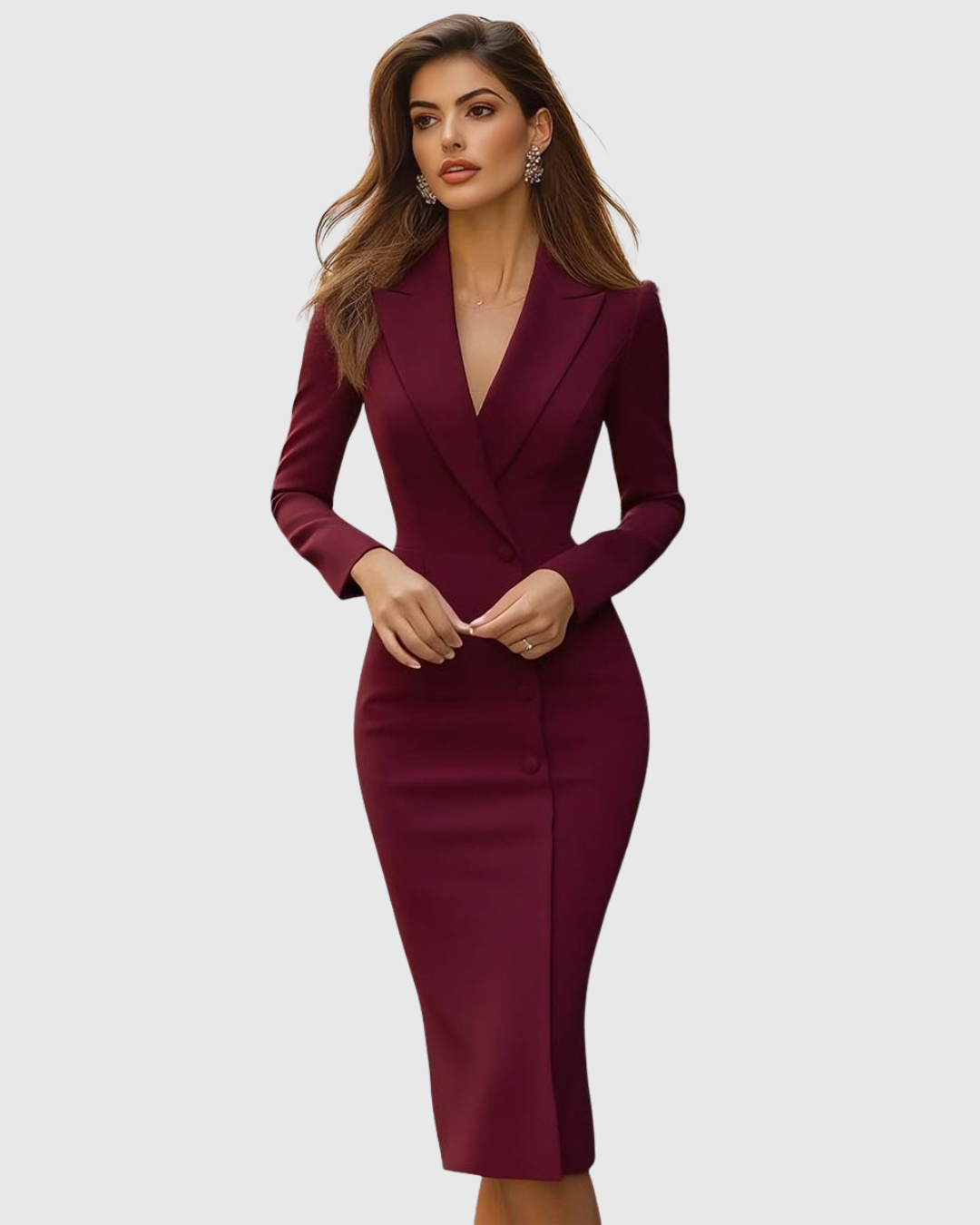 SELENEVA | ABITO MIDI ELEGANTE DAL TAGLIO SARTORIALE