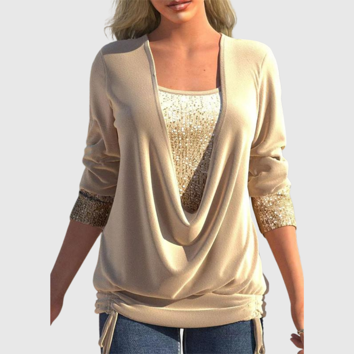 Odeline | Blusa con Paillettes a Strati