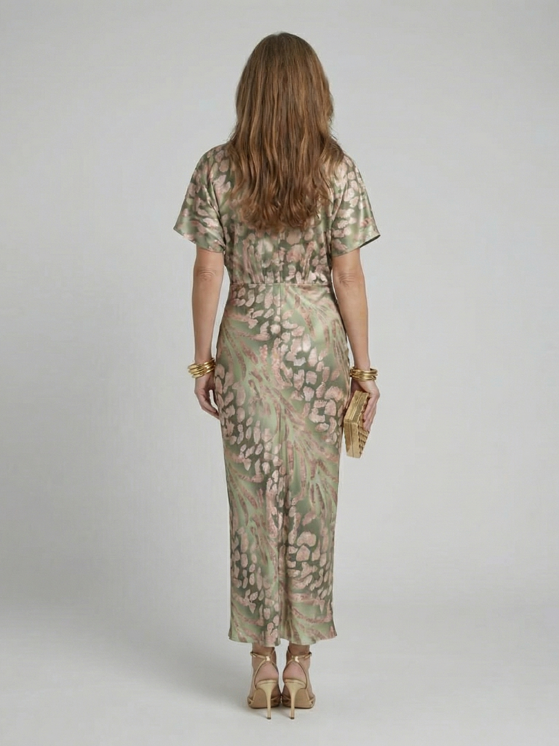 Coralie | Abito Midi con Stampa Astratta